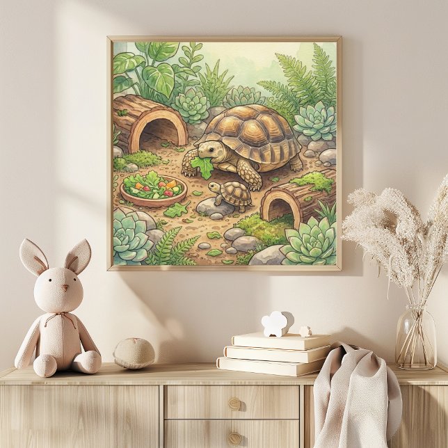 Mama Tortoise and Baby Nursery Poster (Creator Uploaded)