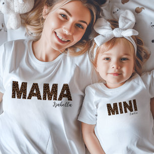 Mama   Trendy Leopard Print Mummy and Me T-Shirt