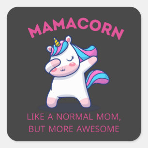 Mama Unicorn Fan Club Square Sticker