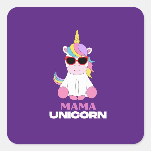 Mama Unicorn Magic Squad    Square Sticker (Front)