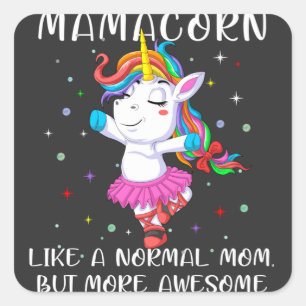 mama unicorn mother's day gift square sticker