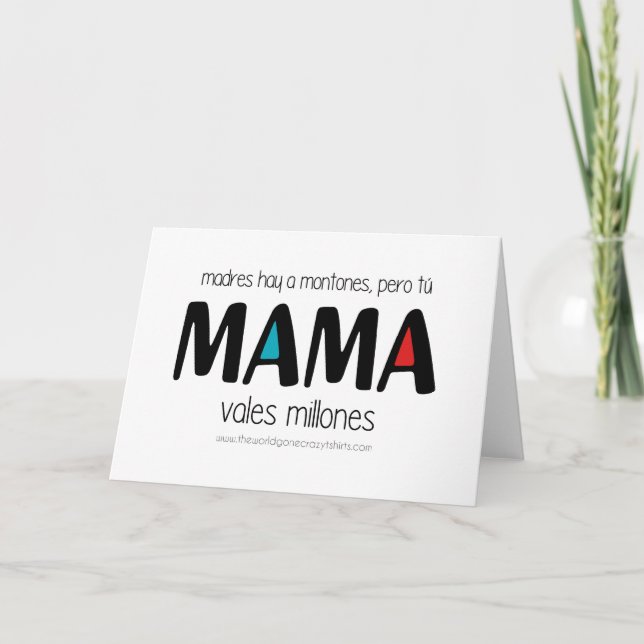 Mama vales millones thank you card