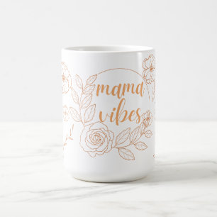 Mama Vibes Floral Line Art Coffee Mug