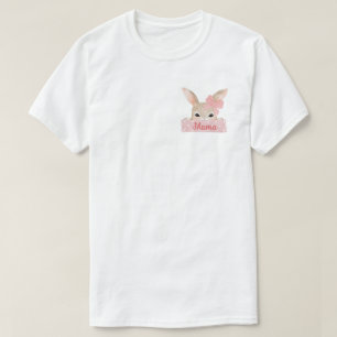 Mama Watercolor Pocket Pink Easter Bunny T-Shirt