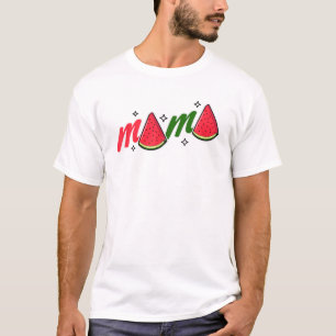 Mama Watermelon Summer Fruit Watermelon Slice Moth T-Shirt