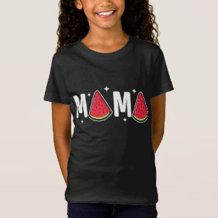Mama Watermelon Summer Fruit Watermelon Slice Moth T-Shirt