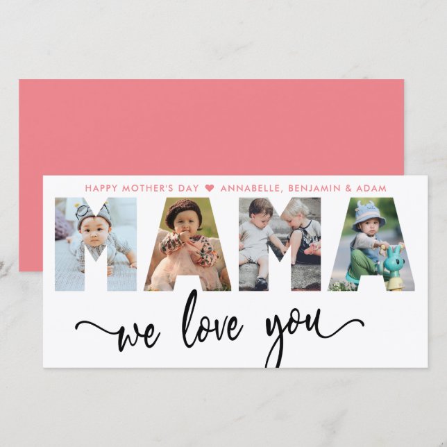 Mama We Love You Photo Collage (Front/Back)