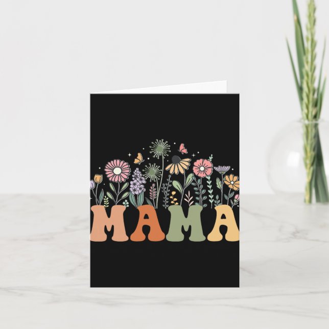 Mama Wildflower Floral Birthday Baby Shower New Ma Card (Front)