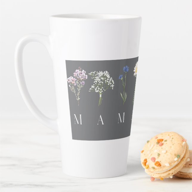 Mama Wildflower Mother's Day Gift Latte Mug (In Situ)
