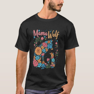 Mama Wolf Flowery Wolf T-Shirt