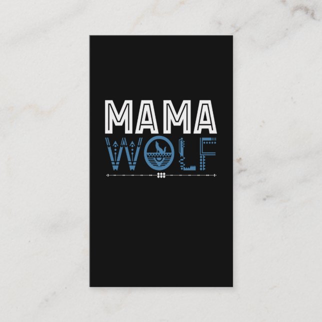 Mama Wolf Native American Art Mother Business Card (Front)