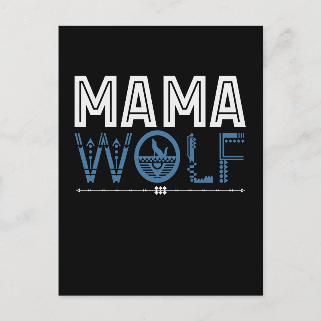 Mama Wolf Native American Art Mother Postcard (Front)