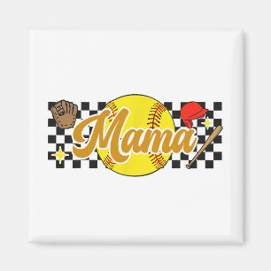 Mama Women Mothers Day Softball Lover Softball Mum Magnet