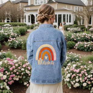 Mama - Women Rainbow Mum Denim Jacket