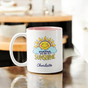 Mama, You Are My Sunshine   Cute Mother's Day Two-Tone Coffee Mug