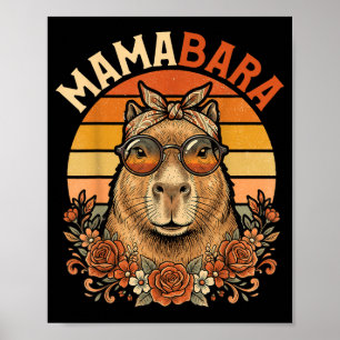 Mamabara Capybara Mother Funny Cute Mum Animal Poster