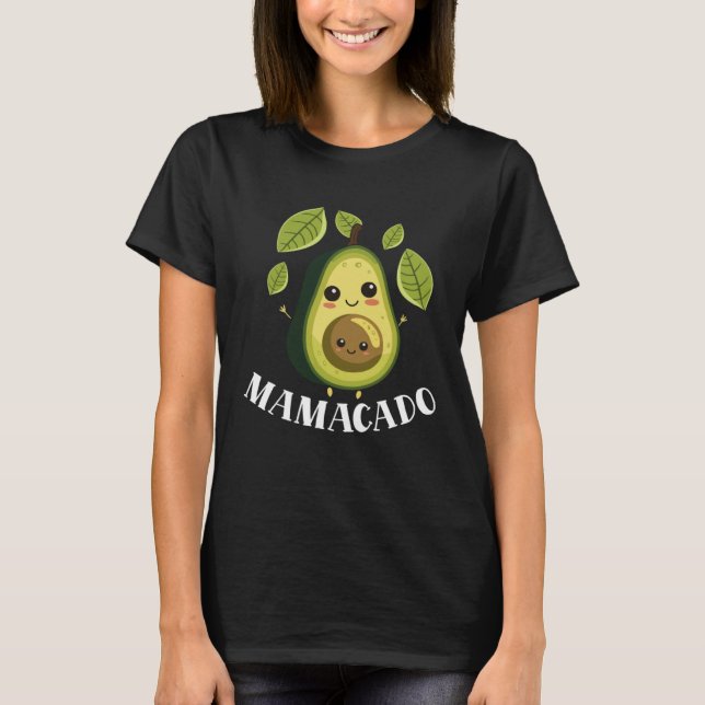 Mamacado Avocado Mom Vegetarian Vegan Mothers Day  T-Shirt (Front)