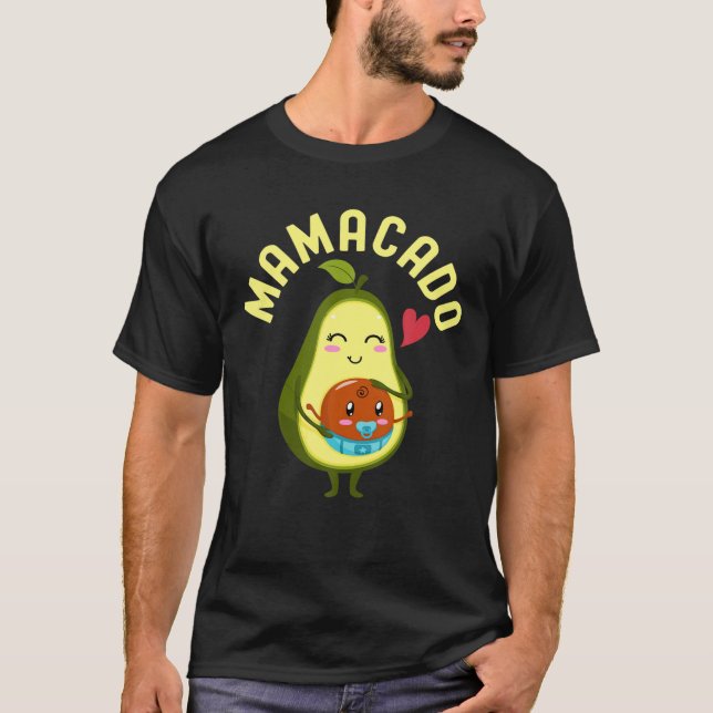 Mamacado Cute Avocado Mum Pregnancy Announcement A T-Shirt (Front)