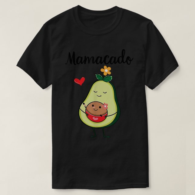 Mamacado Cute Avocado Pregnant Mom Pregnancy Annou T-Shirt (Design Front)