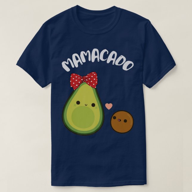 Mamacado Cute Avocado Pregnant Mum Vegan Mother Da T-Shirt (Design Front)