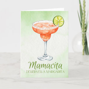 Mamacita Deserves a Margarita Watercolor Holiday Card