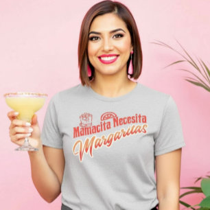 Mamacita Necesita Margaritas Script Fun T-Shirt