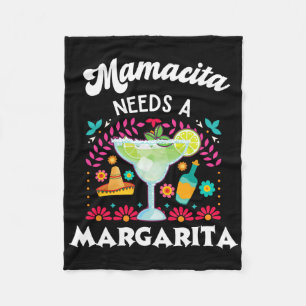 Mamacita Needs A Margarita - Cinco De Mayo - Funny Fleece Blanket