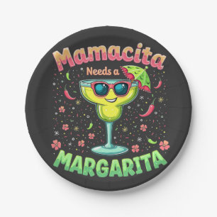 Mamacita Needs a Margarita  Cinco De Mayo Party Paper Plate