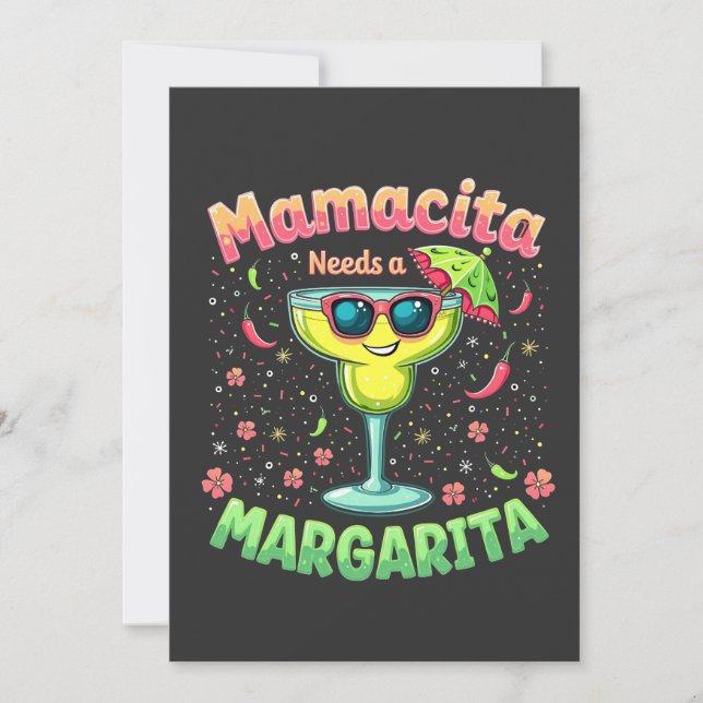 Mamacita Needs a Margarita  Cinco De Mayo Party Save The Date (Front)