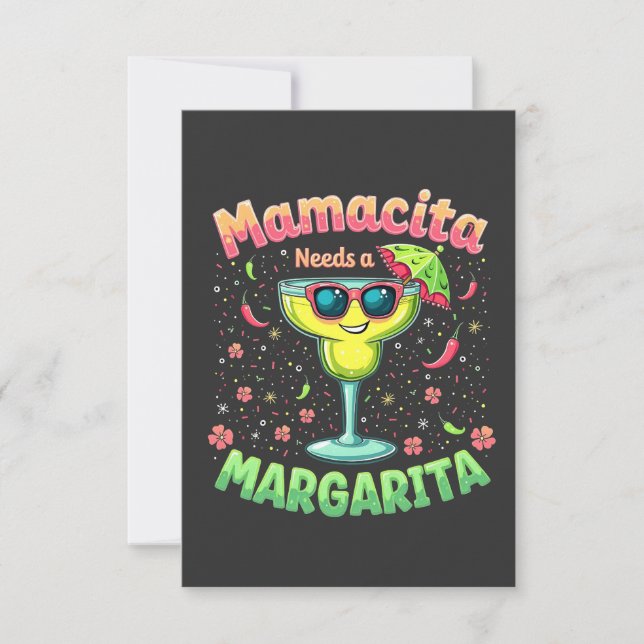 Mamacita Needs a Margarita  Cinco De Mayo Party Thank You Card (Front)