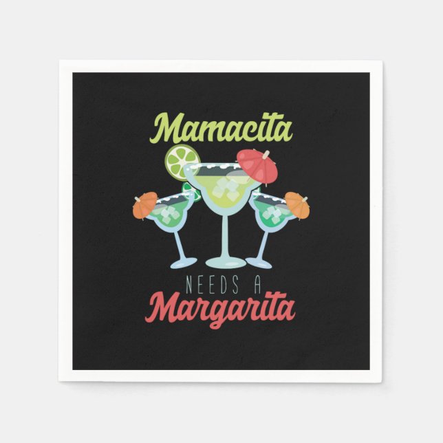 Mamacita Needs A Margarita Mexico Mexican Cocktail Napkin (Front)