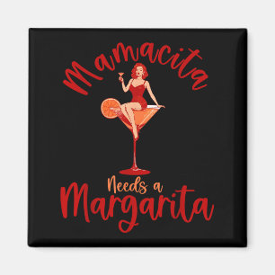Mamacita needs a margarita retro pin-up girl cinco magnet