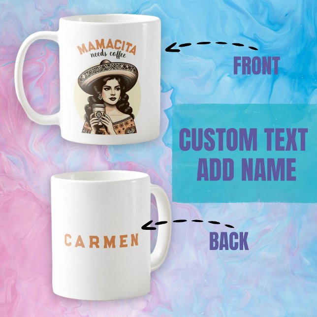 Mamacita needs coffee personalised name mug (Mamacita needs coffee personalized name coffee mug)