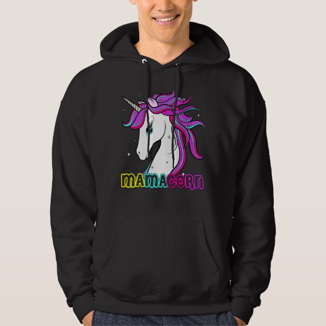 Mamacorn Cute Unicorn Mum Costume Mother's Day 6 Hoodie (Front)