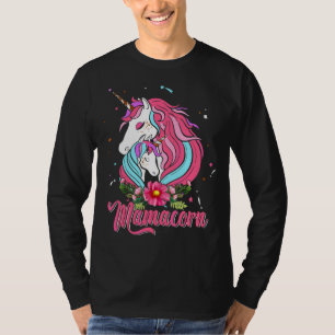 Mamacorn Cute Unicorns Flowers Family Happy Mother T-Shirt