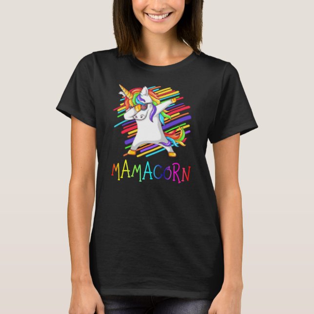 Mamacorn Mum Dabbing Unicorn Costume Funny T-Shirt (Front)