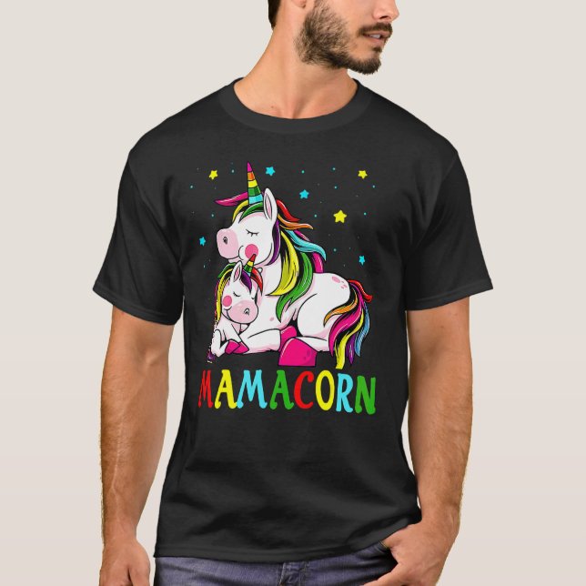 Mamacorn Unicorn Autism Costume Mom Mother's Day T-Shirt (Front)