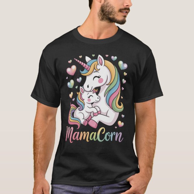 Mamacorn Unicorn Mothers Day T-Shirt (Front)