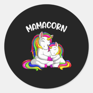 Mamacorn Unicorn Mum Mummy Mother´s Day Women Classic Round Sticker
