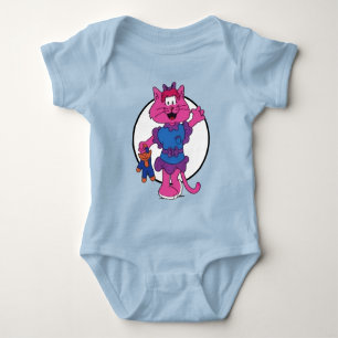 MAMAMACANZ   Pink Cat with Doll Baby Bodysuit