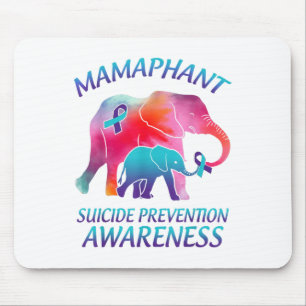 Mamaphant Suicide Prevention Awareness Mama Elepha Mouse Mat