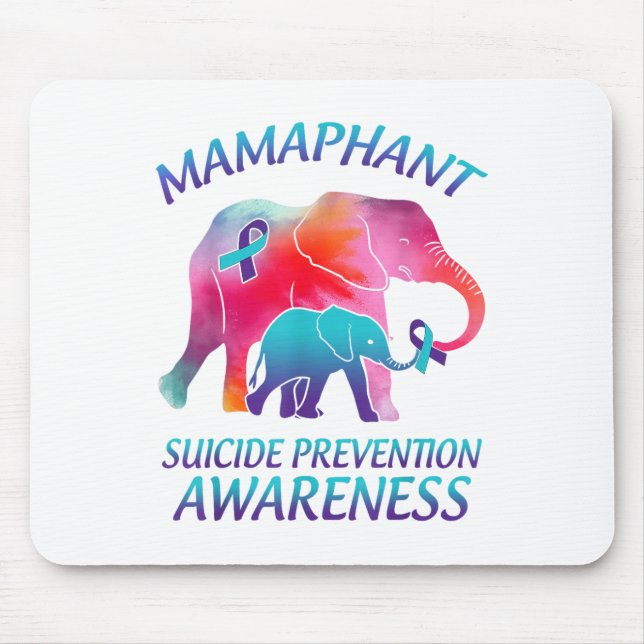 Mamaphant Suicide Prevention Awareness Mama Elepha Mouse Mat (Front)