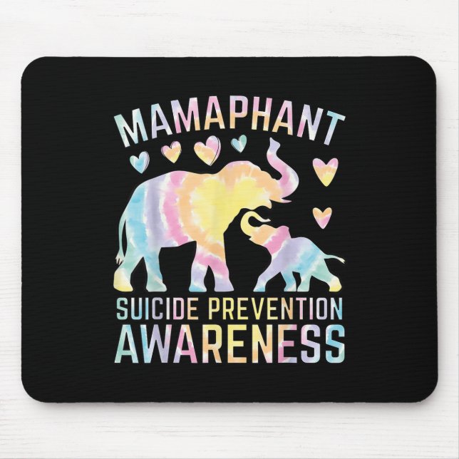 Mamaphant Suicide Prevention Awareness Mama Elepha Mouse Mat (Front)