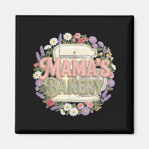 Mamas Bakery Cute Baking Dessert Chef Floral Women Magnet