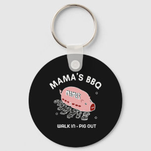 Mama's Bbq Walk In Pig Out Sunny Summer Paddy's Ir Key Ring
