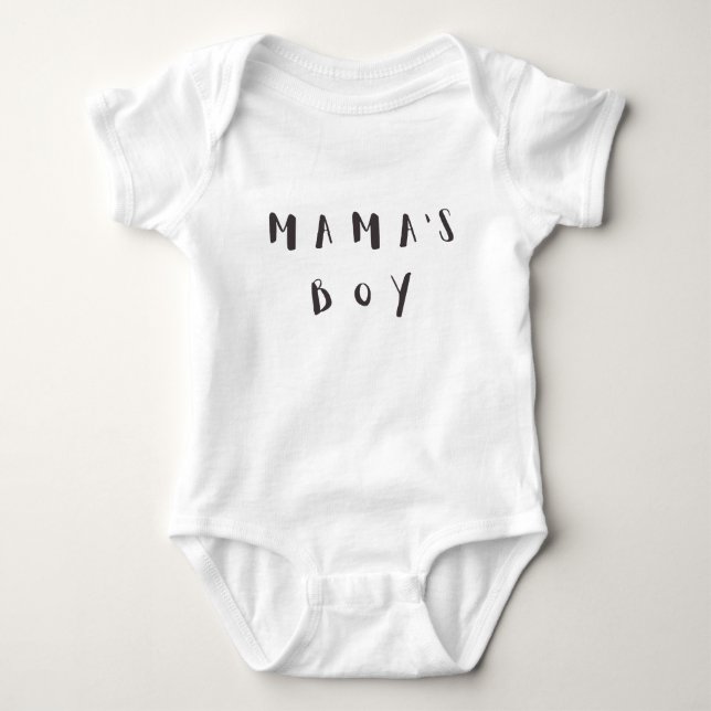 Mama's Boy - Fun Quote Baby Jersey Bodysuit (Front)