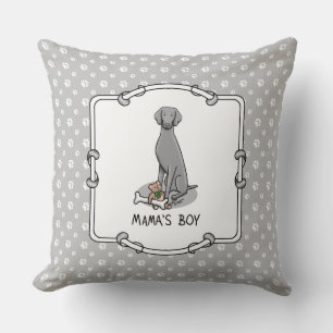 Mama's Boy Weimaraner (grey 1) toys dog mum Cute Cushion