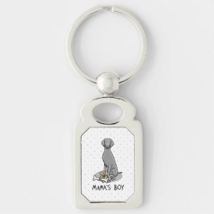 Mama's Boy Weimaraner (grey 1) toys dog mum Cute Key Ring