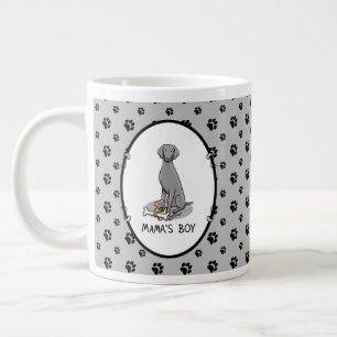 Mama's Boy Weimaraner (grey 1) toys dog mum Cute Large Coffee Mug