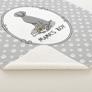 Mama's Boy Weimaraner (grey 1) toys dog mum Cute Sherpa Blanket